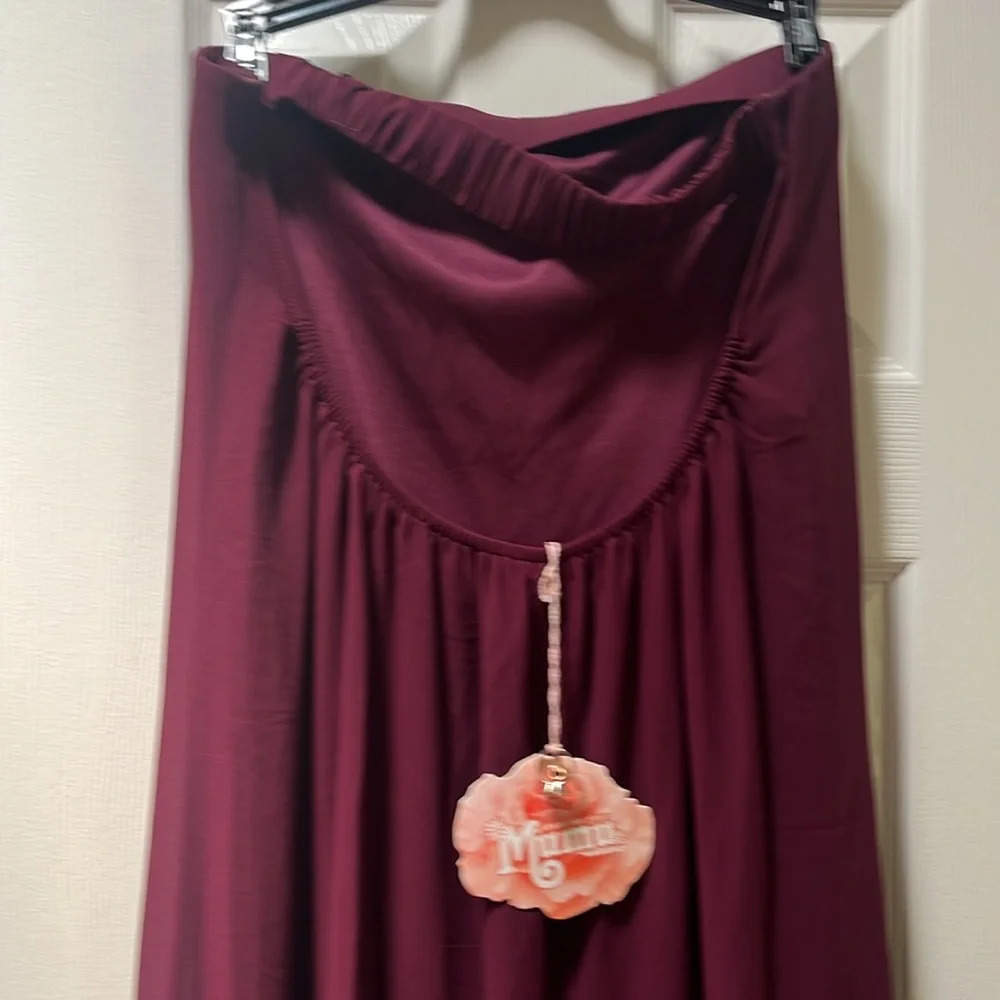 NWT Show Me Your Mumu “Sirene” Merlot Red Strapless Maxi Dress - Picture 6 of 9